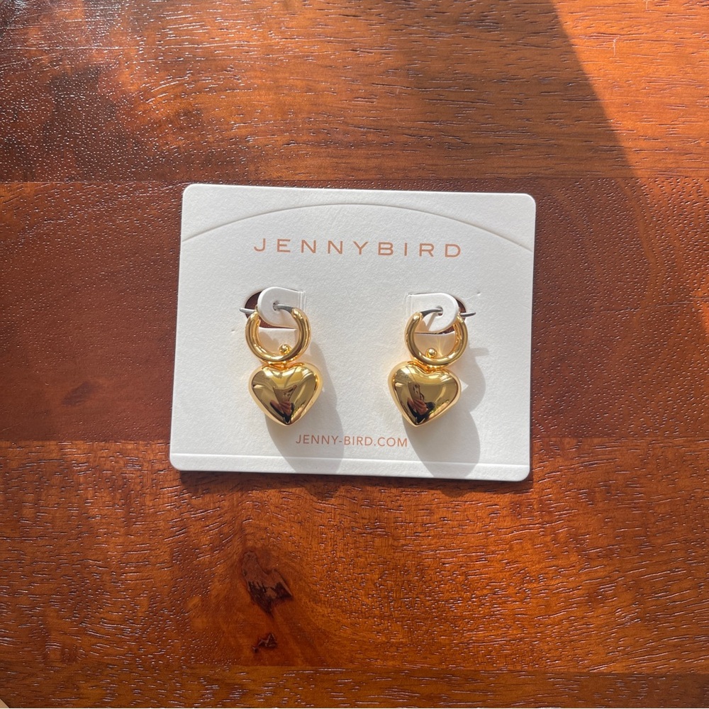 Jenny Bird Puffy Heart Huggie Earrings